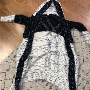 Black and white sweater jacket